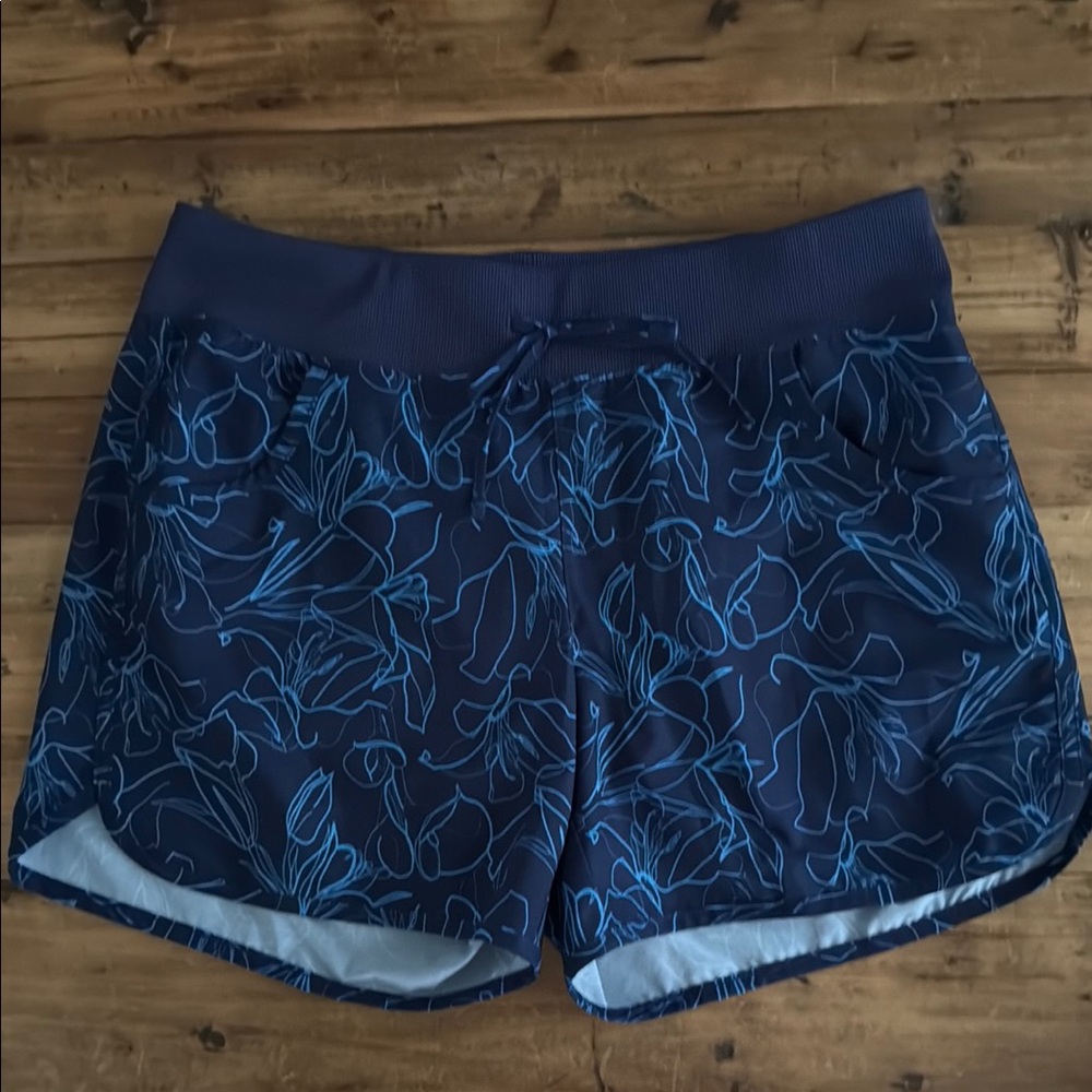 Navy Blue Floral Women's Shorts